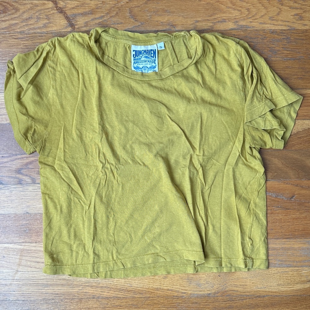 Jungmaven cropped ojai tee - citrine yellow - size S